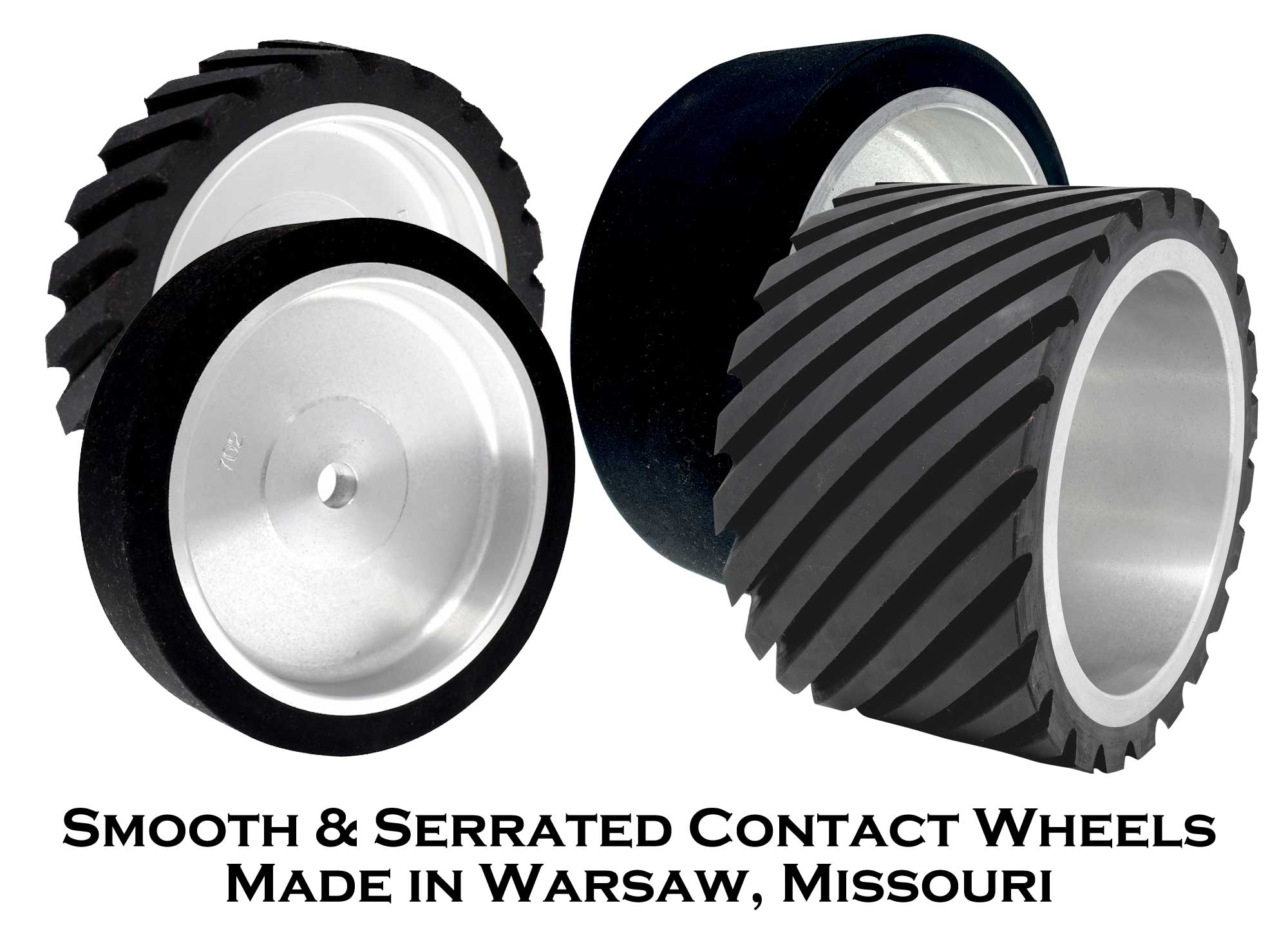 Smooth and Serrated Contact Wheels - 55 & 90 Duro Neoprene Rubber